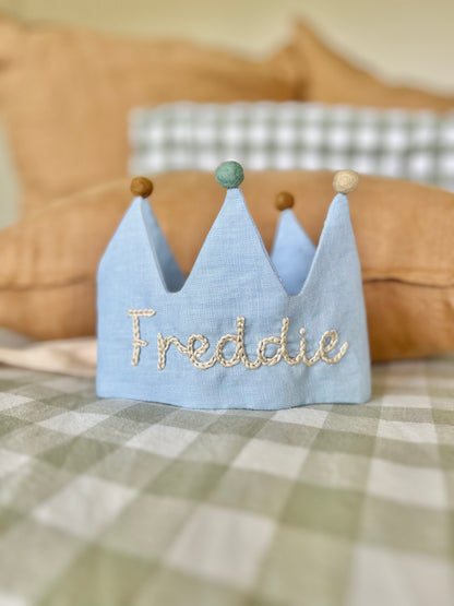 Handmade Crown with Personalised Embroidery