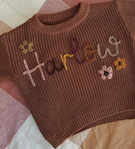 Rust Name Knit || Made to Order || Pre Order