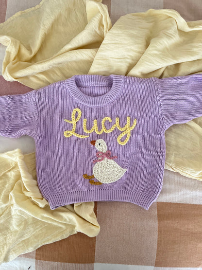 Lavender Name Knit || Made to Order || Pre Order