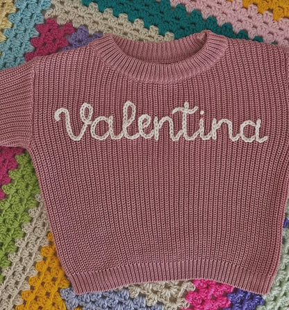 In Stock || Ready to Stitch || Embroidery Name Jumper