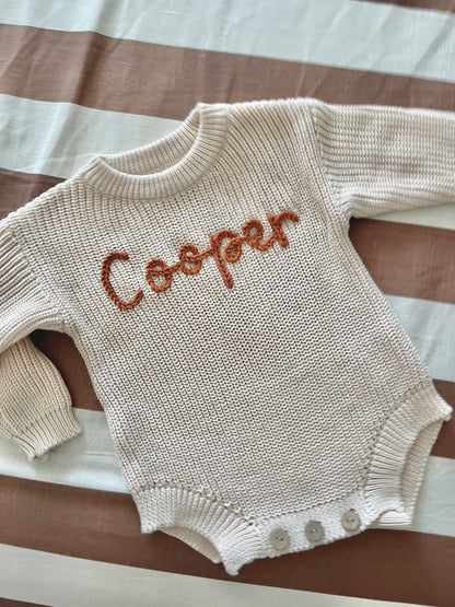 Embroidery Name Romper • Custom