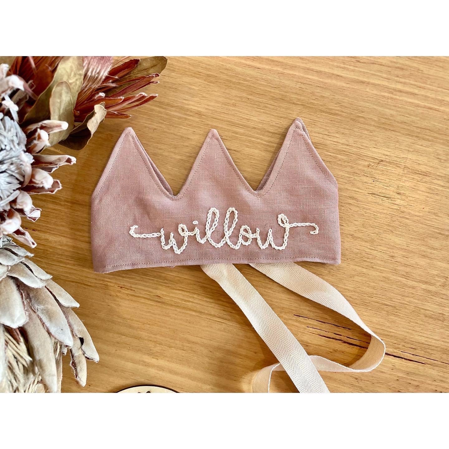 Handmade Crown with Personalised Embroidery