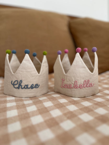 Handmade Crown with Personalised Embroidery