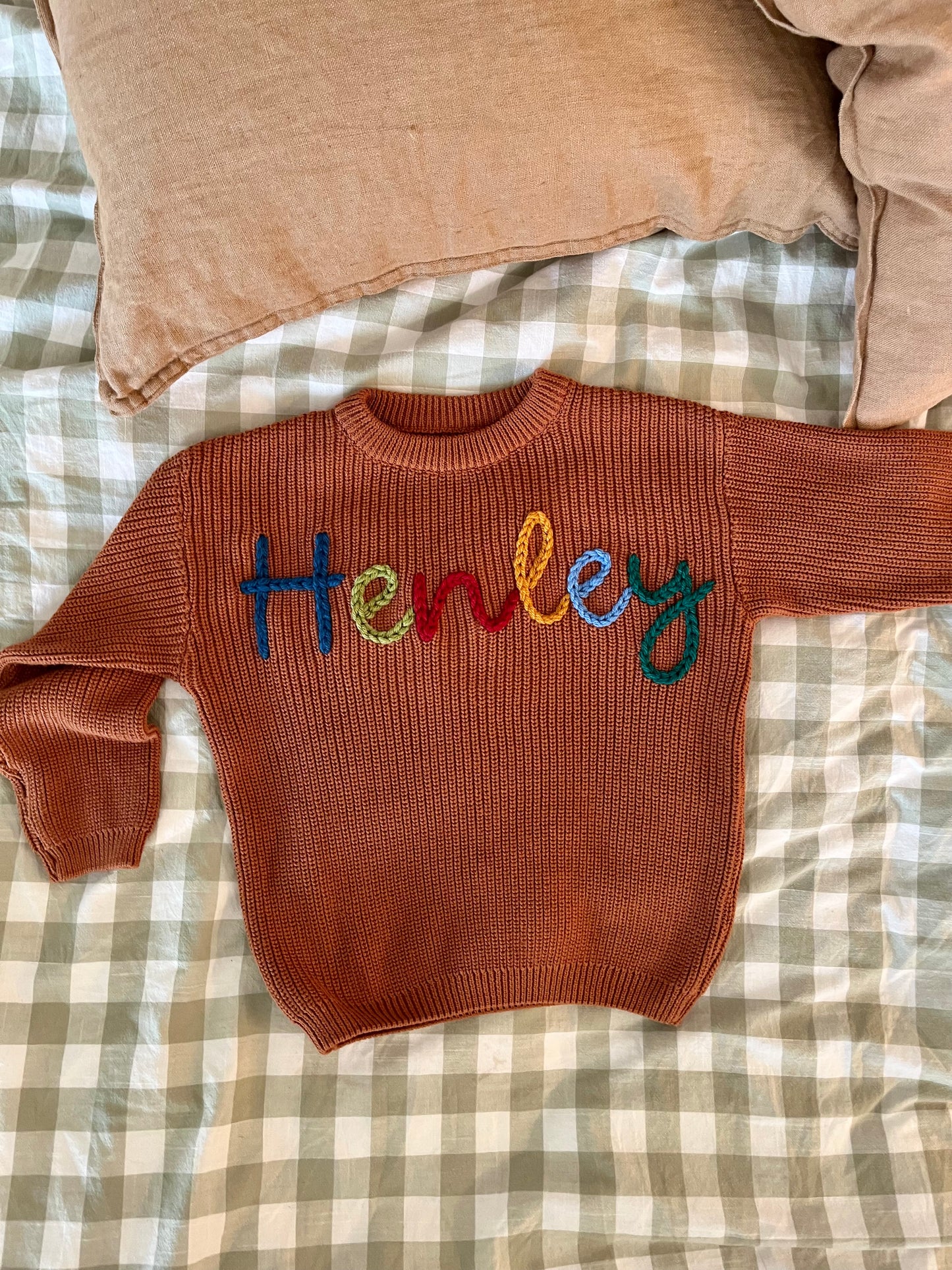 Rust Name Knit || Made to Order || Pre Order
