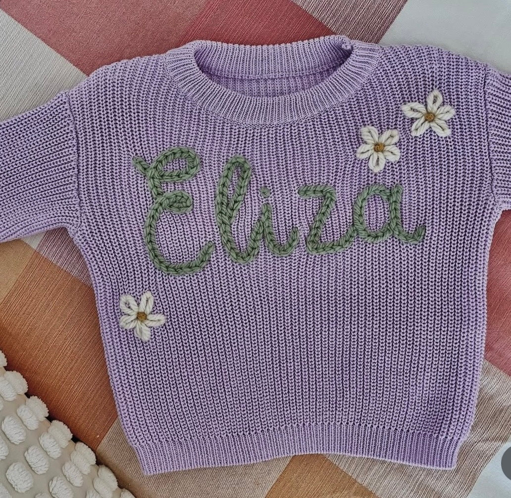 Lavender Name Knit || Made to Order || Pre Order