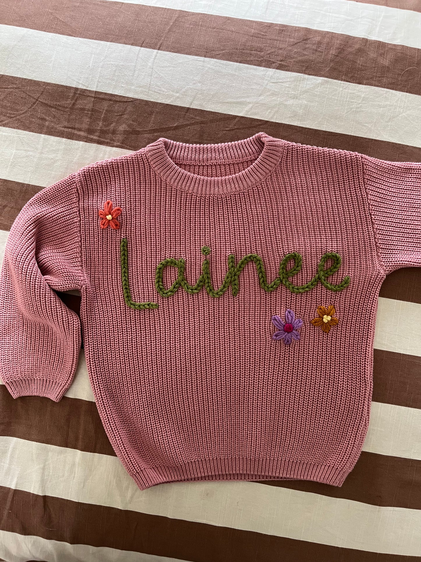 In Stock || Ready to Stitch || Embroidery Name Jumper