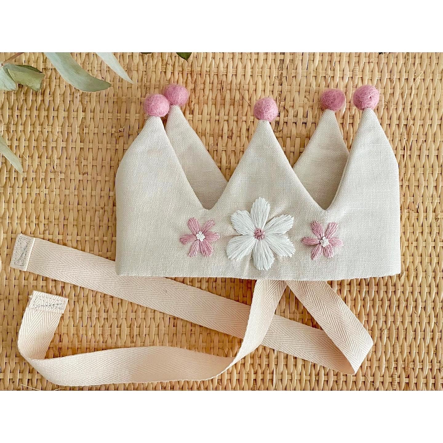 Handmade Crown with Personalised Embroidery