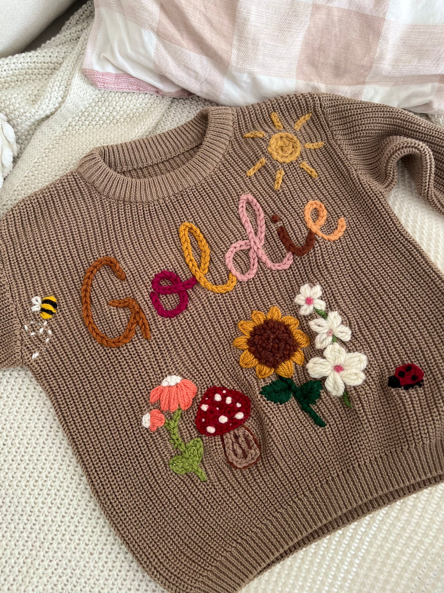 Mocha Name Knit || Made to Order || Pre Order
