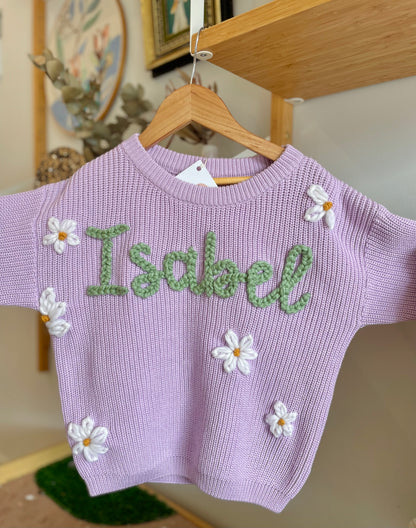 In Stock || Ready to Stitch || Embroidery Name Jumper