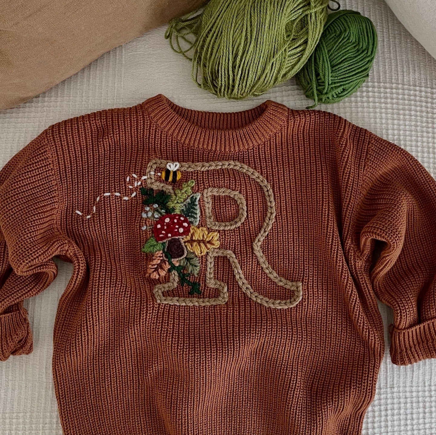 Rust Name Knit || Made to Order || Pre Order