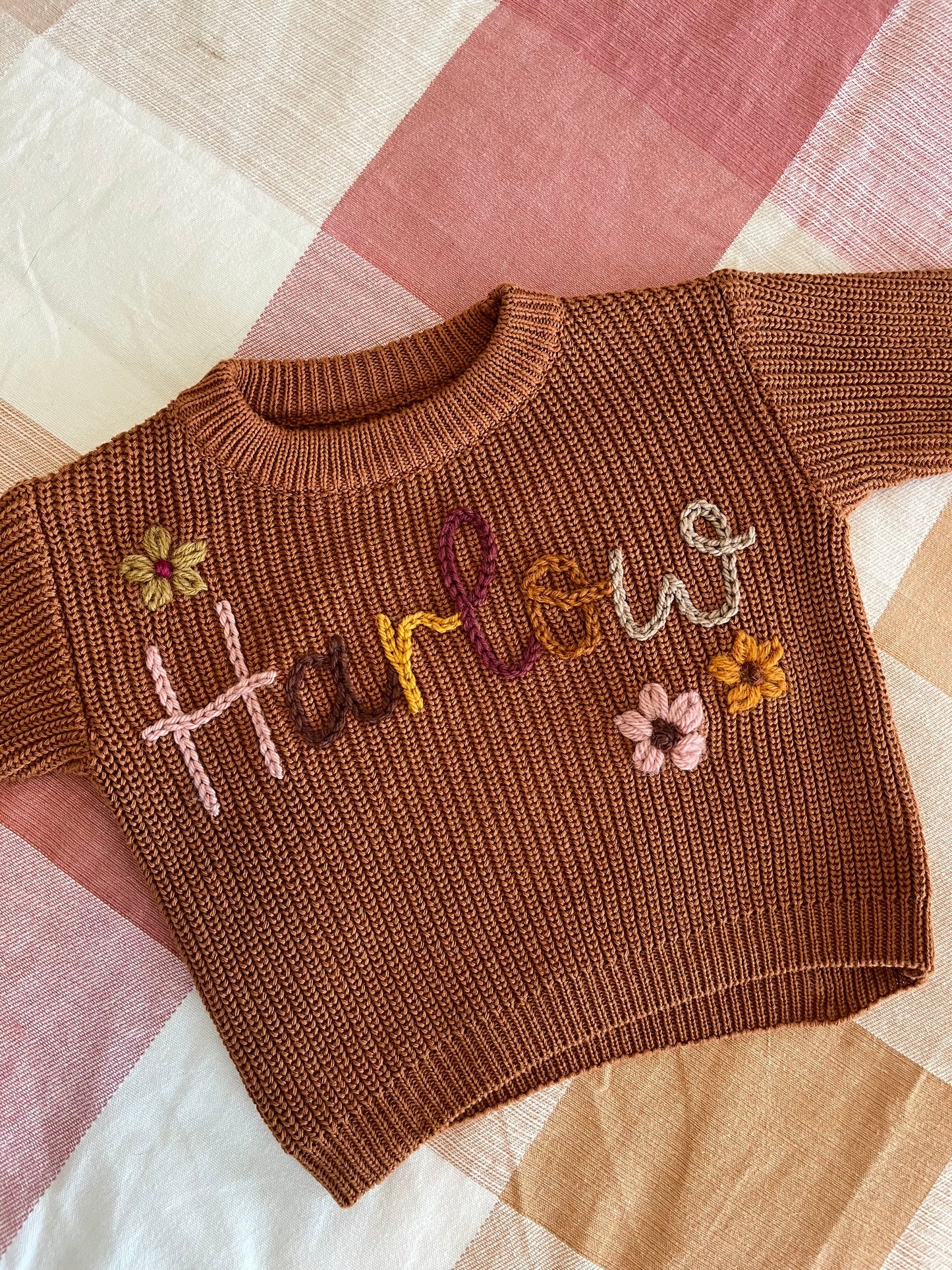 In Stock || Ready to Stitch || Embroidery Name Jumper
