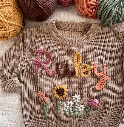 Mocha Name Knit || Made to Order || Pre Order