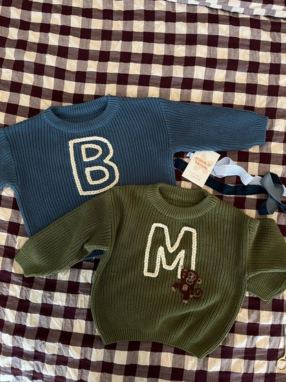 Denim Name Knit || Made to Order || Pre Order