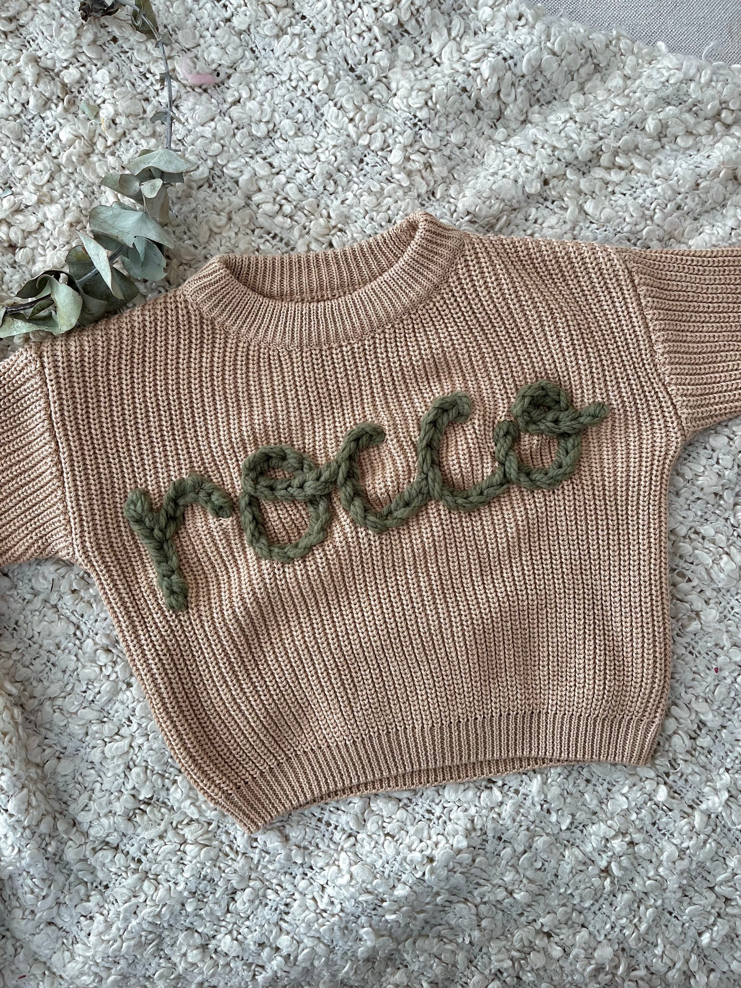 Biscuit Name Knit || Made to Order || Pre Order