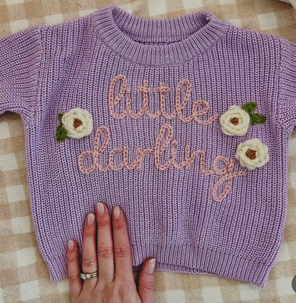 Lavender Name Knit || Made to Order || Pre Order