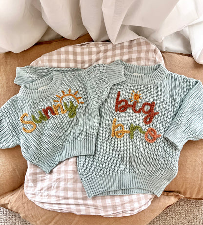 In Stock || Ready to Stitch || Embroidery Name Jumper