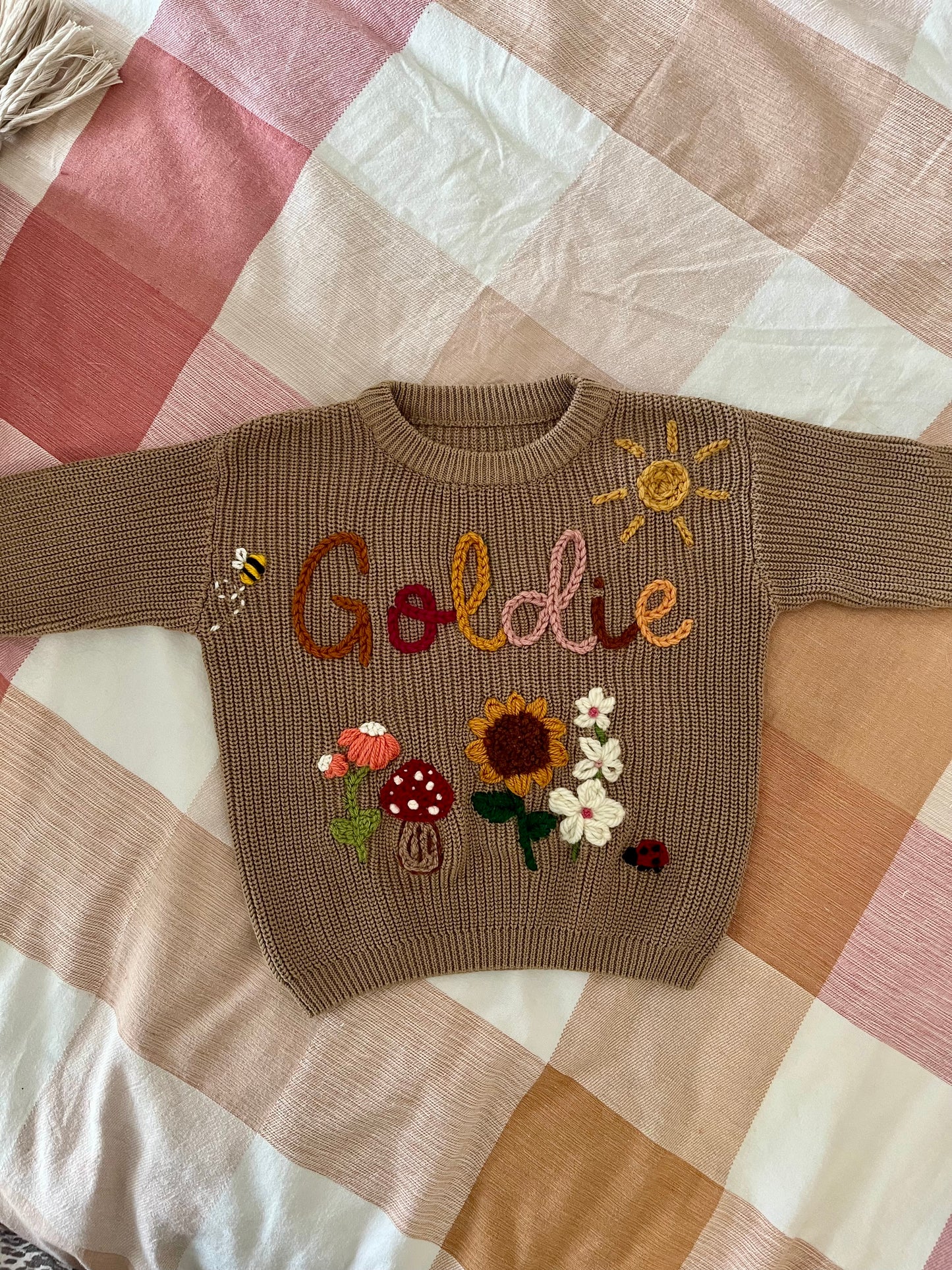In Stock || Ready to Stitch || Embroidery Name Jumper