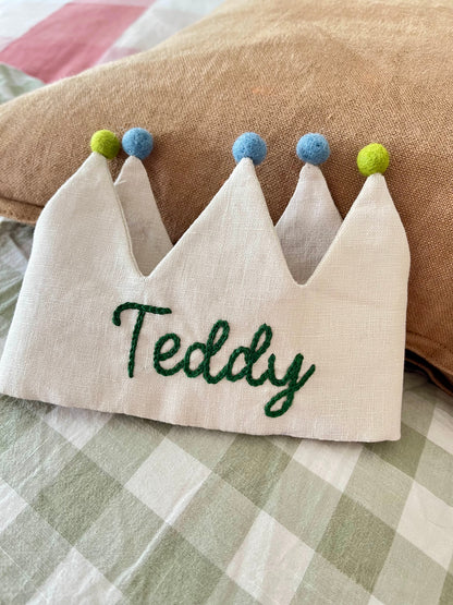 Handmade Crown with Personalised Embroidery