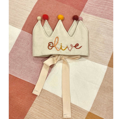 Handmade Crown with Personalised Embroidery