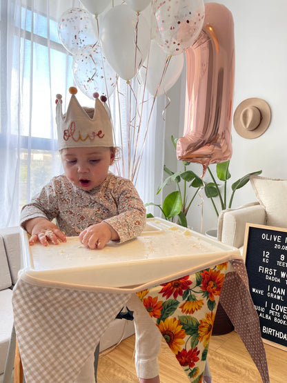 Handmade Crown with Personalised Embroidery