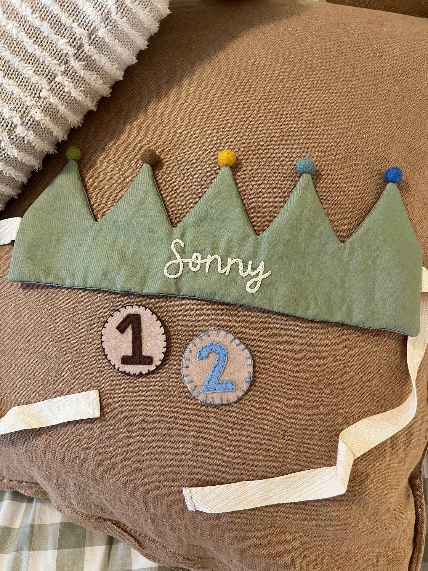 Handmade Crown with Personalised Embroidery