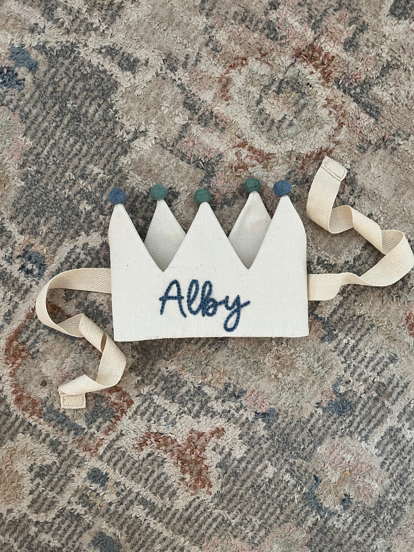 Handmade Crown with Personalised Embroidery