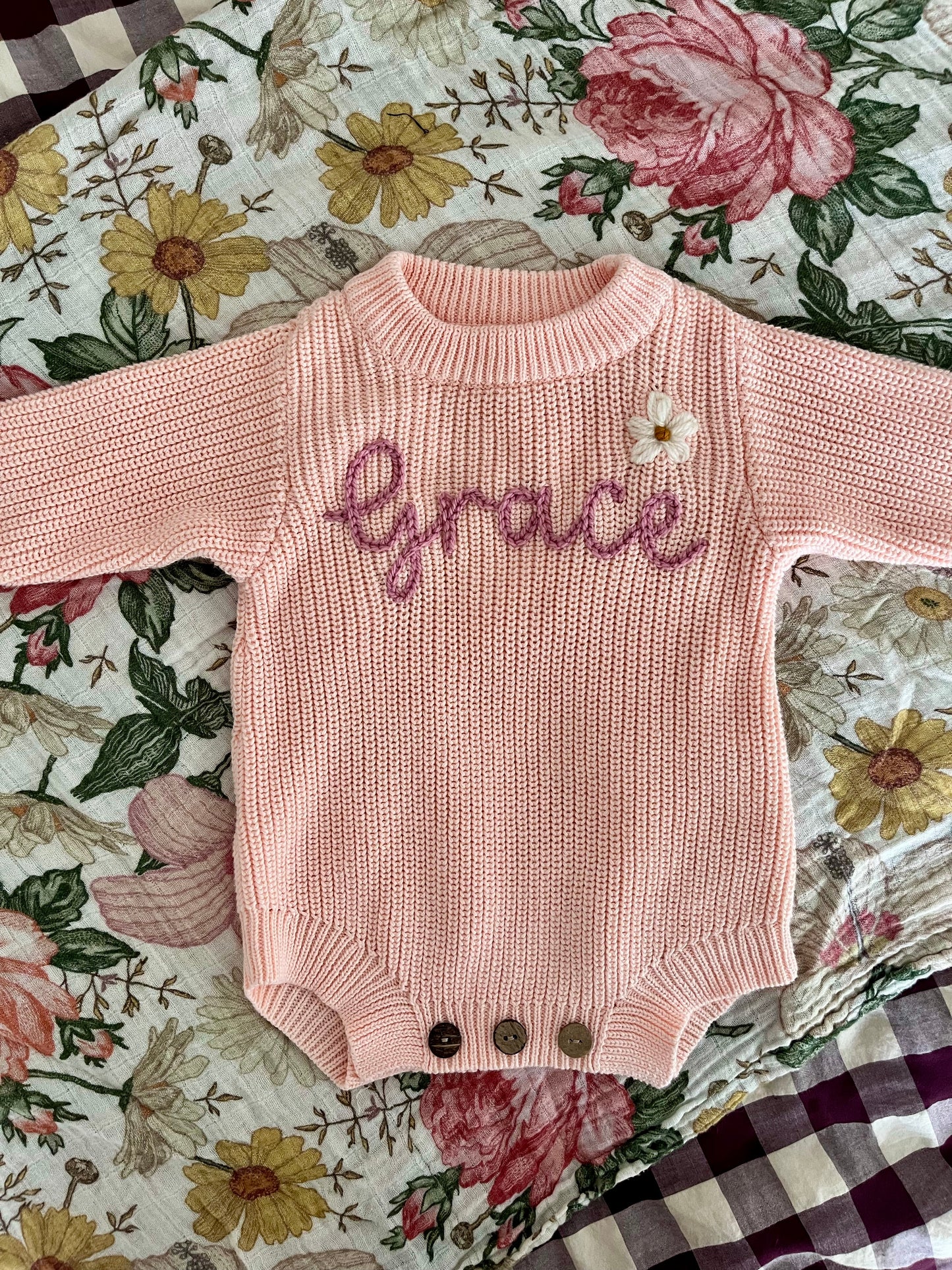 Embroidery Name Romper • Custom