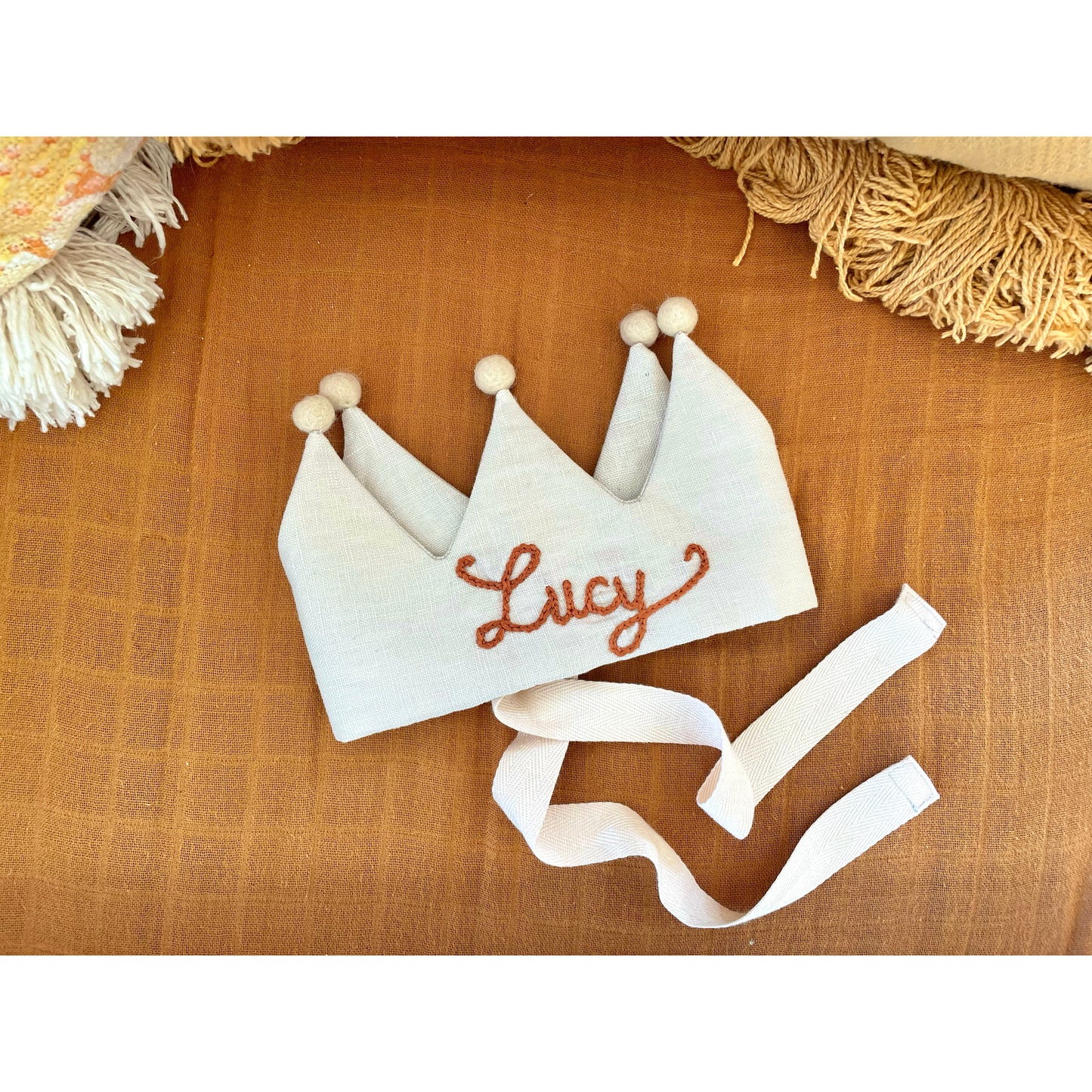 Handmade Crown with Personalised Embroidery