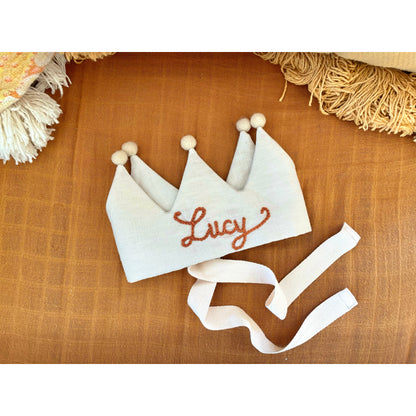 Handmade Crown with Personalised Embroidery