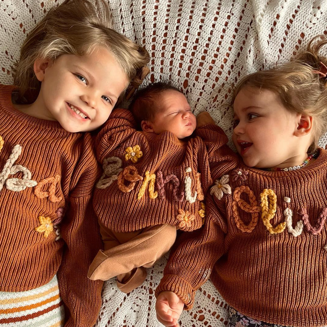 Knit Jumper with Personalised Hand Embroidery