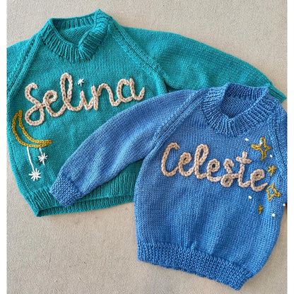 In Stock || Ready to Stitch || Embroidery Name Jumper